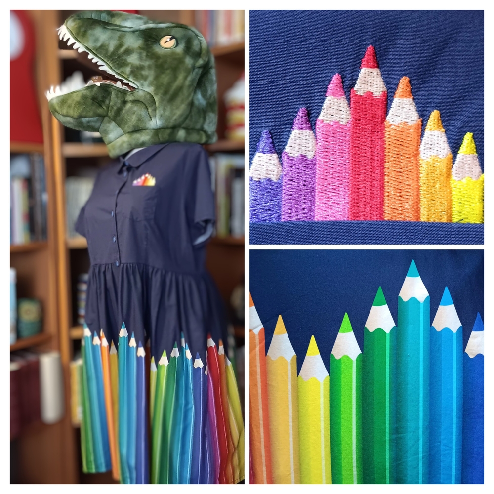Harkel "Pencil Me In" Rainbow Colored Pencil Dress